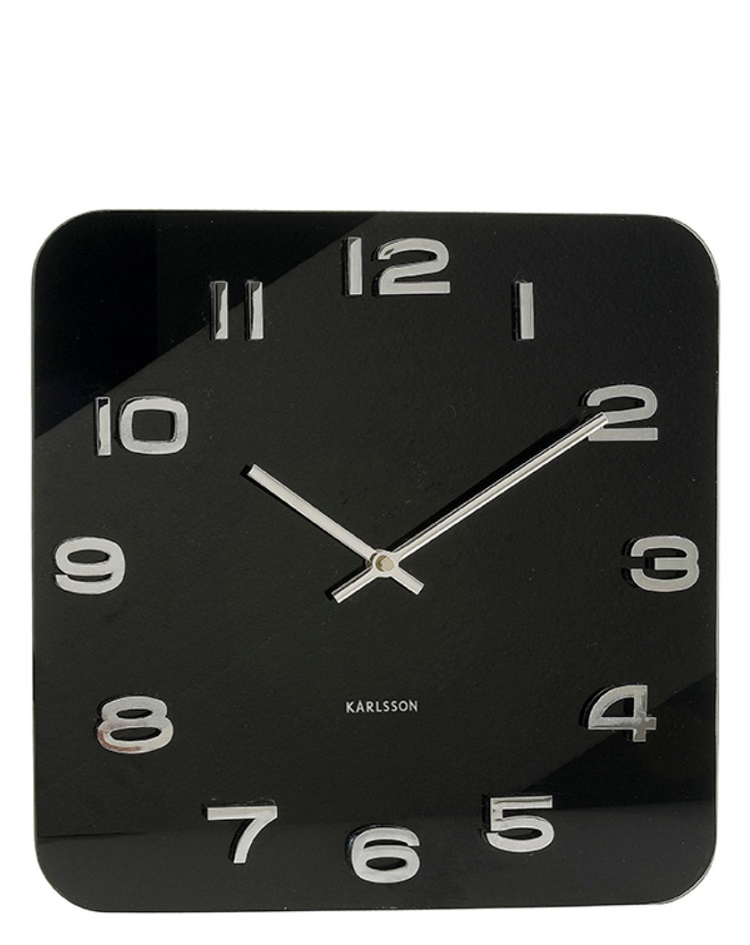 שעון קיר - קלאסי מרובע שחור - 3D