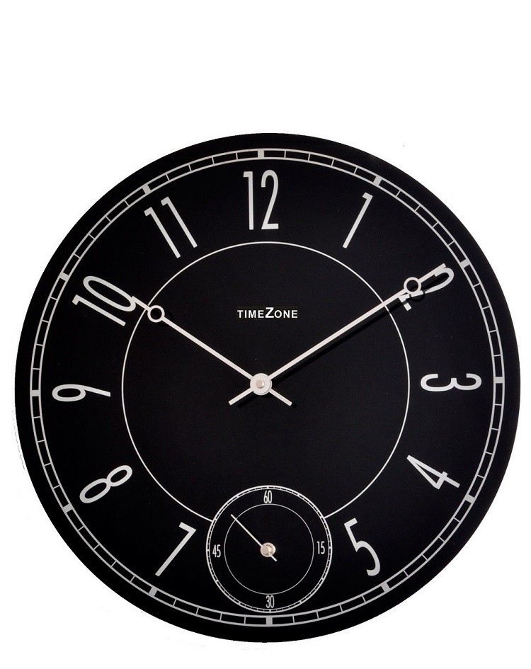 שעון קיר שחור - שעון שניות - 43 ס