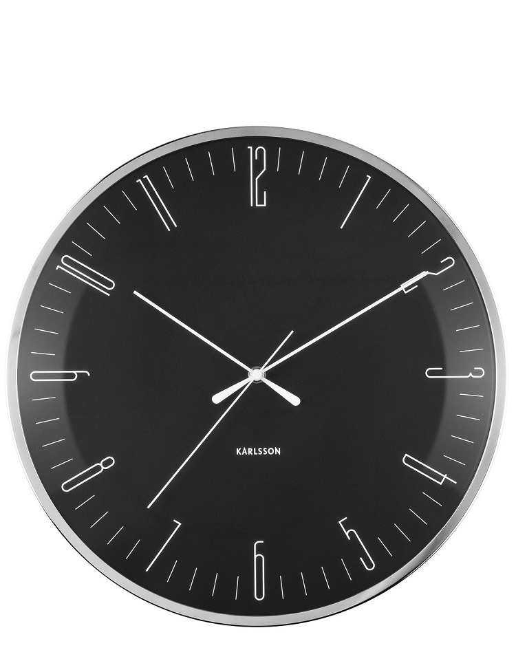 שעון קיר SLIM DOME - שחור 40 ס