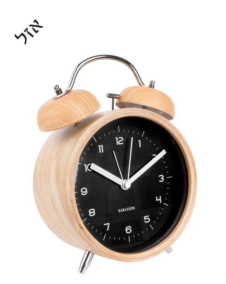 שעון  מעורר - פעמונים עץ טבעי