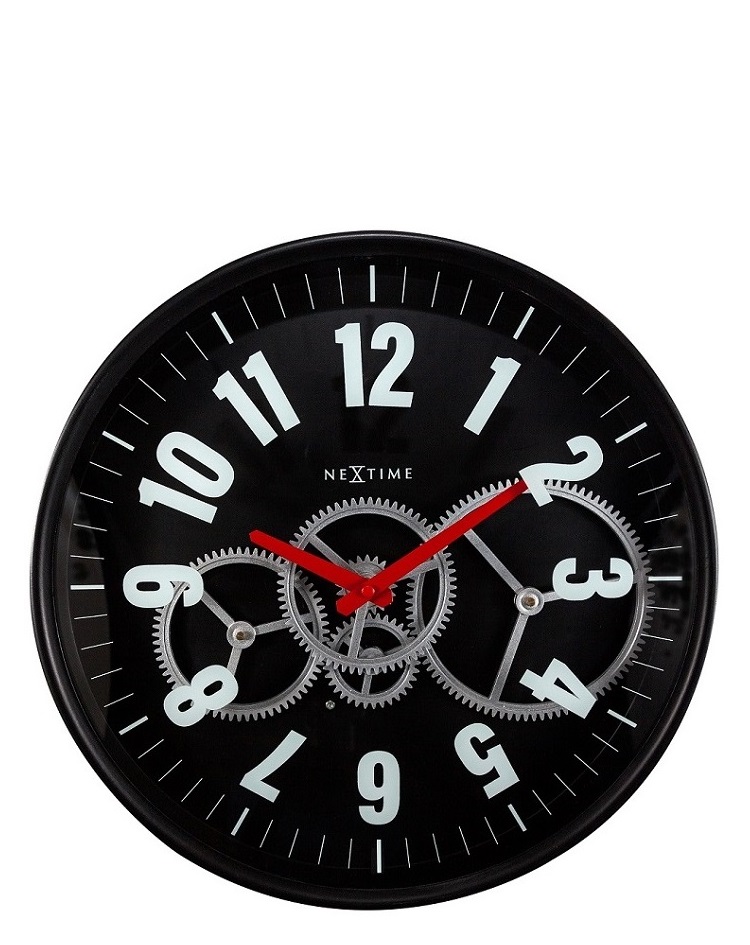 שעון קיר - גלגלים מודרני שחור 36 ס