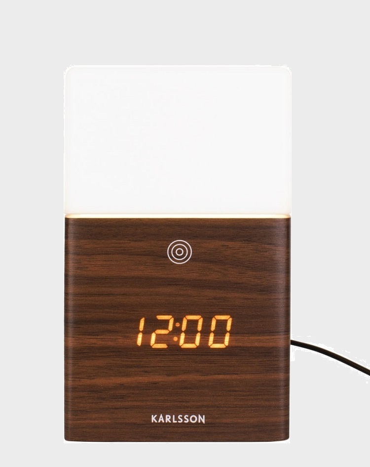 שעון מעורר LED - עץ חום ותאורה FROSTED