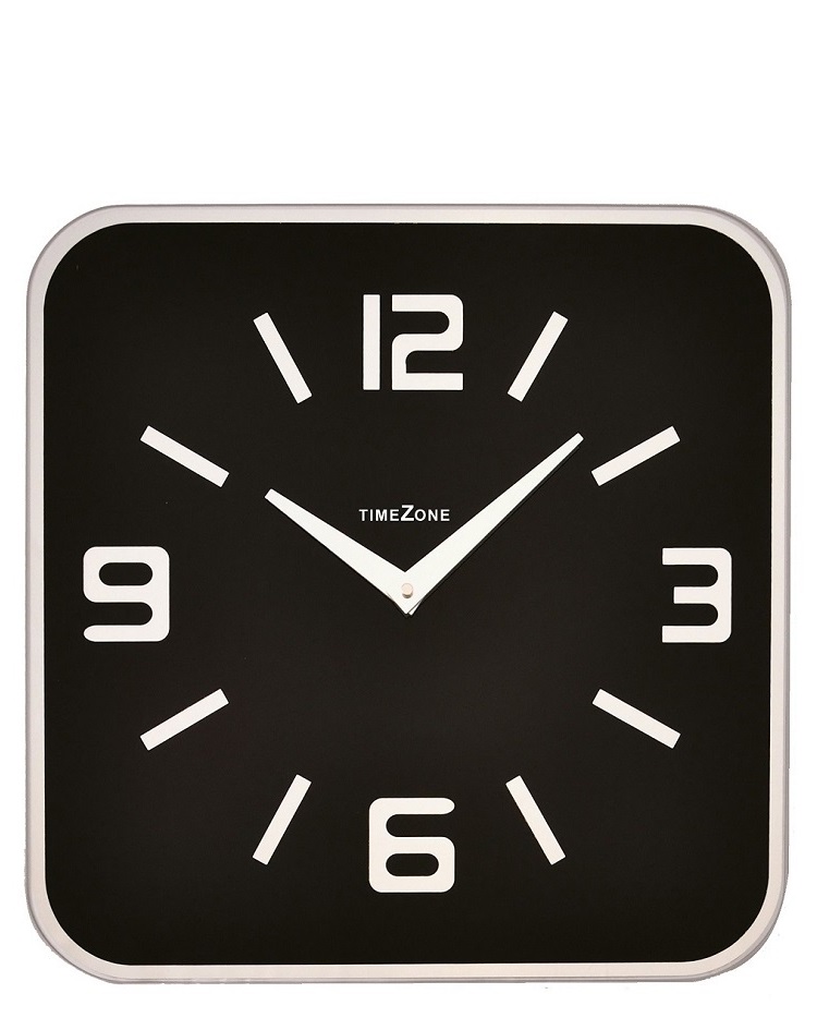שעון קיר מרובע -SHOKO שחור - 43X43 ס
