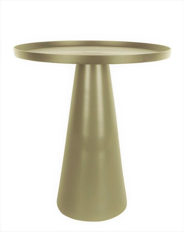 שולחן צד עגול - FORCE מתכת ירוק מוס