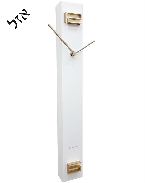 שעון קיר ארוך - LONG SLIM - עץ לבן