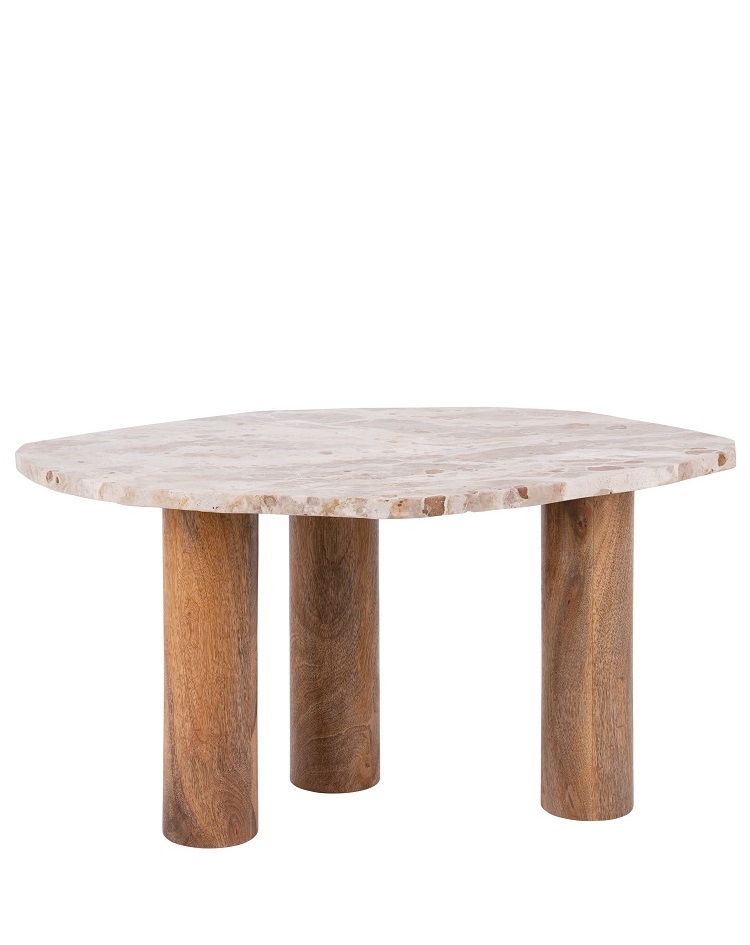 שולחן קפה  - דגם ORGANIC - שיש בצבעי חום