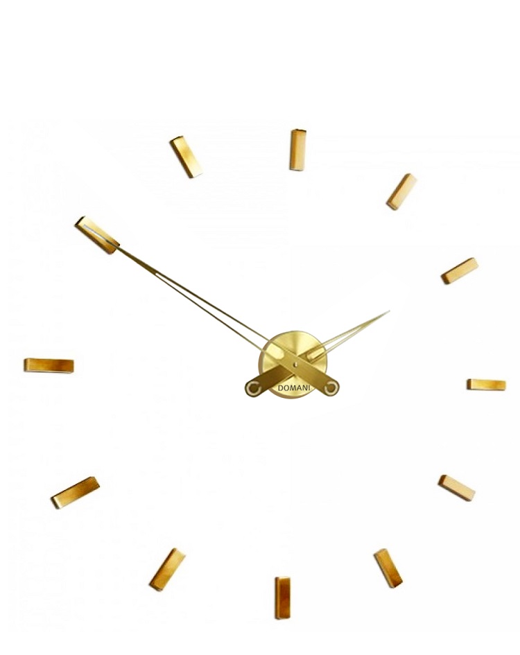 שעון קיר הדבקות - מחוגים STRIPES  - זהב 