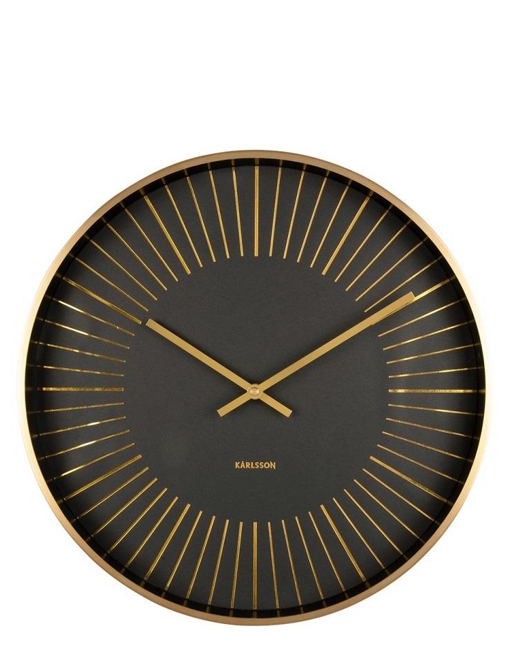 שעון קיר מעוצב - קווי זהב - מתכת 40 ס