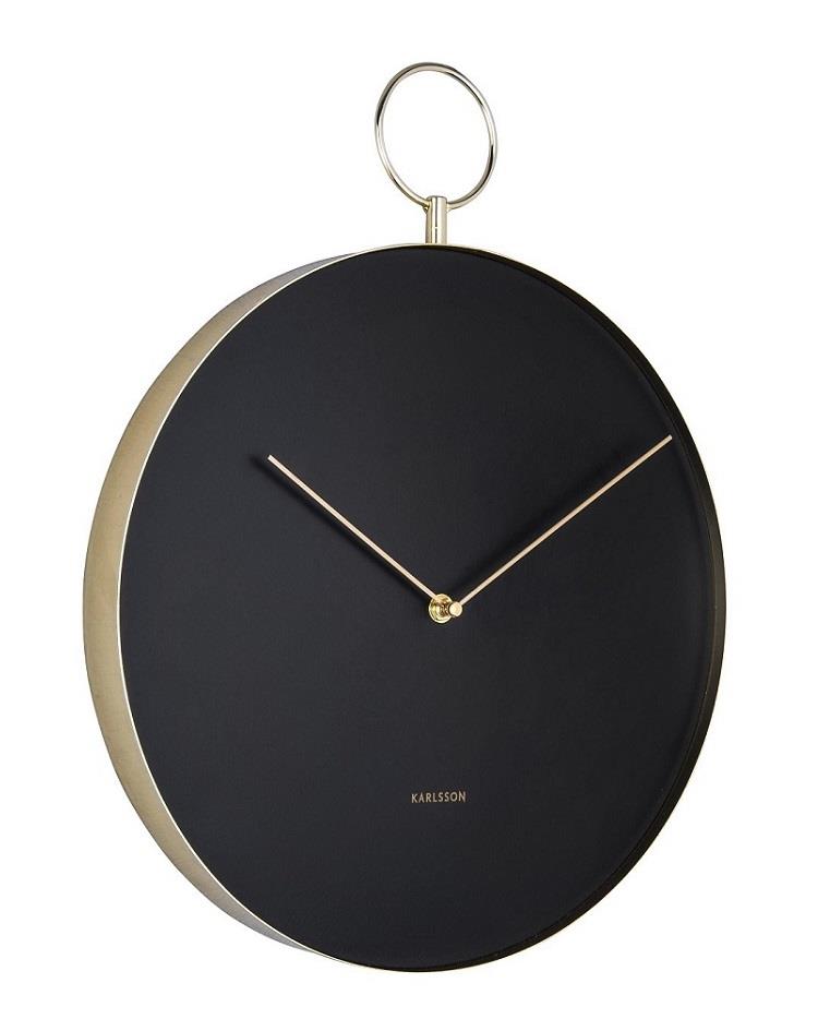 שעון קיר - HOOK שחור מסגרת זהב