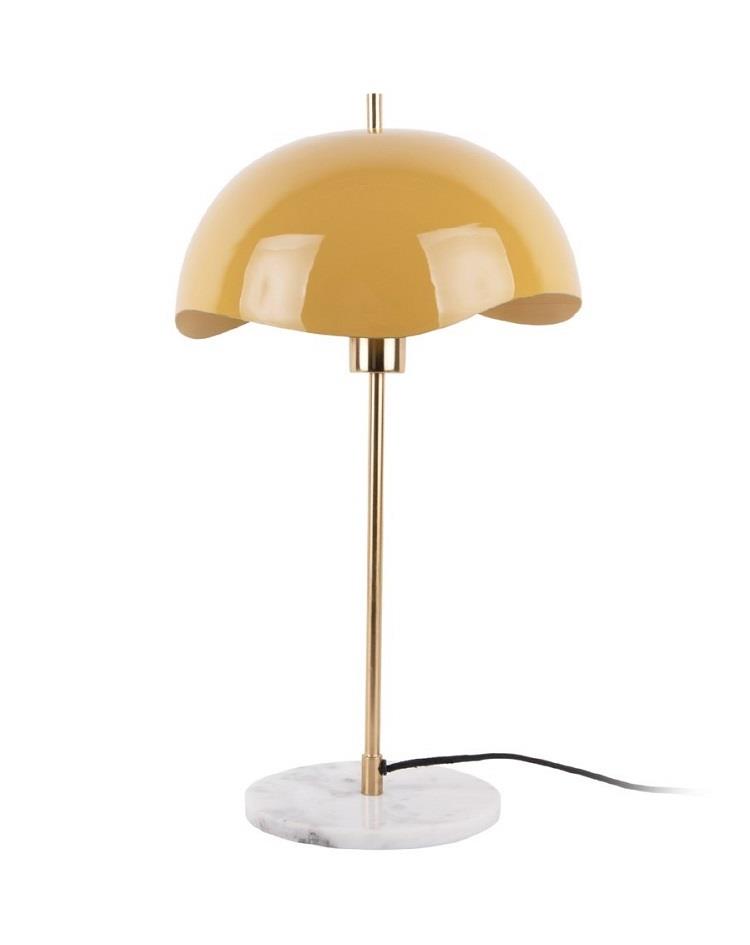 מנורת שולחן מעוצבת - גלים WAVED DOME - צהוב דבש