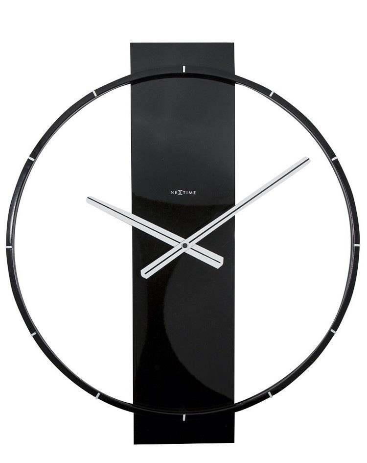 שעון קיר CARL - חישוק מתכת ועץ שחור