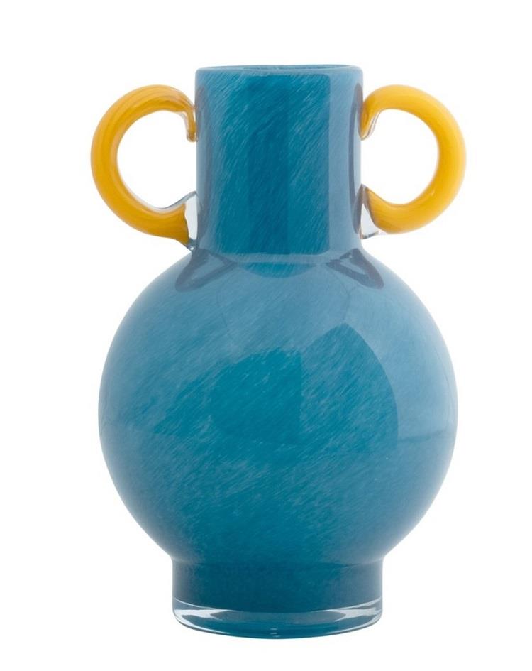 אגרטל - ואזה זכוכית FIESTA כחול בהיר - עבודת יד