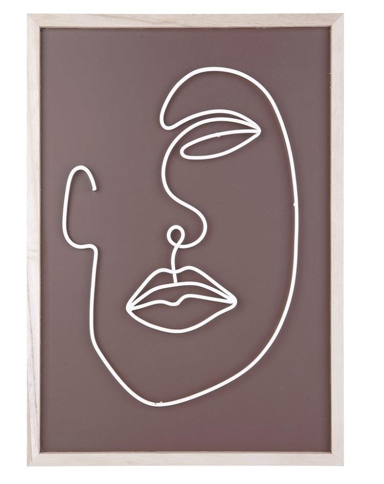 תמונה -  אומנות ממתכת מסגרת עץ - תמונת פנים גבר
