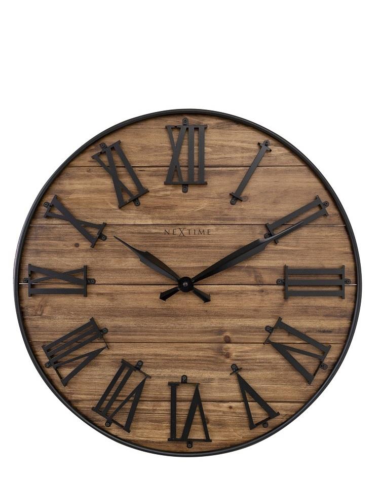 שעון קיר מעץ מלא ומתכת - מנצ'סטר 50 ס