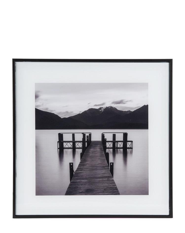 תמונה שחור לבן - צילום אומנותי - הרים באופק 30X30CM