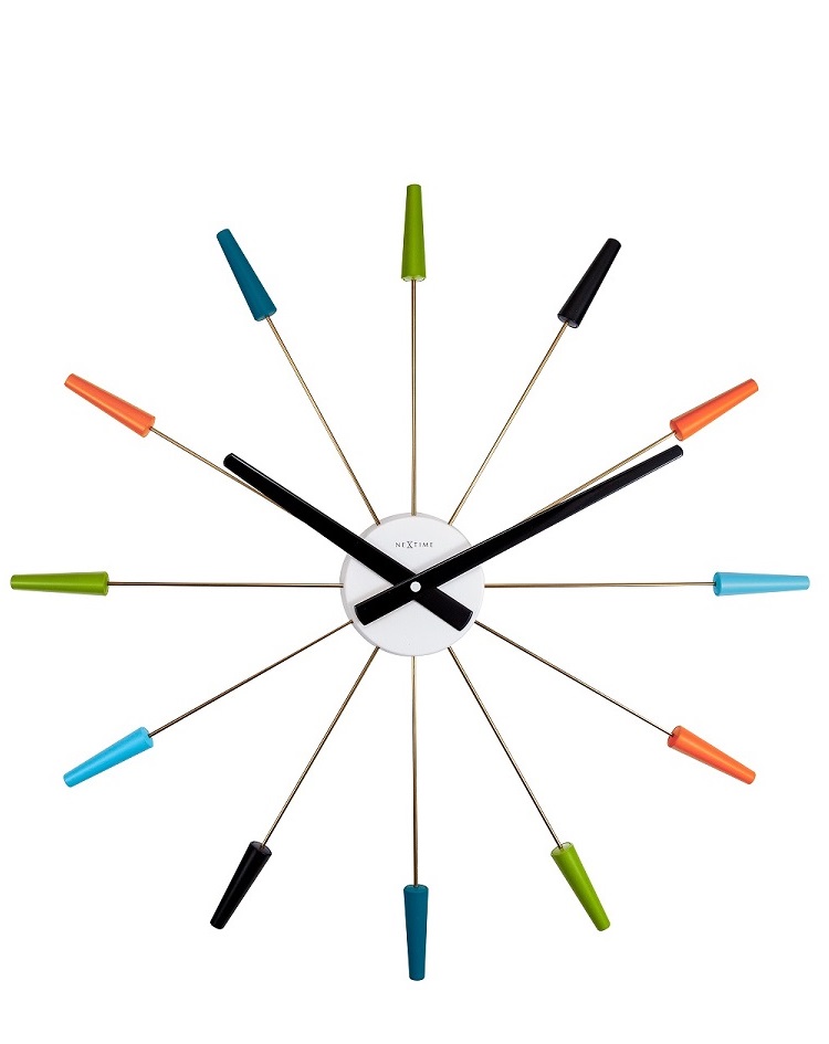 שעון קיר -  PLUG INN צבעוני - מתכת 60 ס
