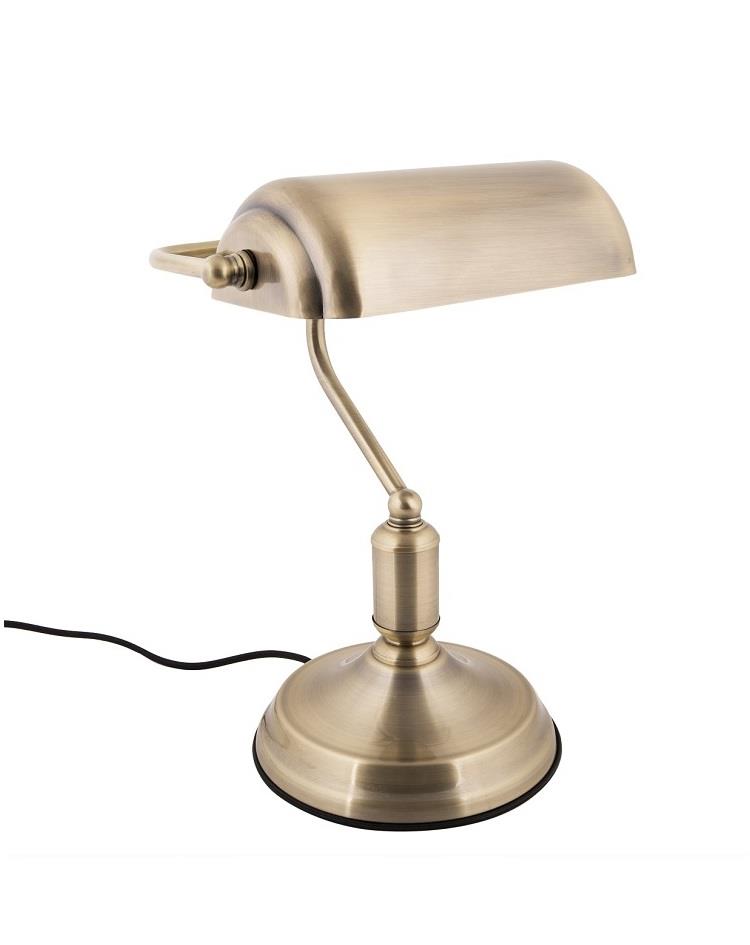 מנורת שולחן בנקאי - צבע זהב