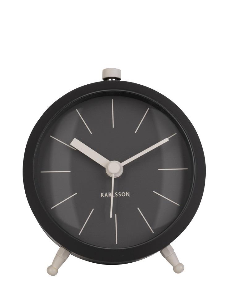 שעון מעורר - BUTTON מתכת שחור מט