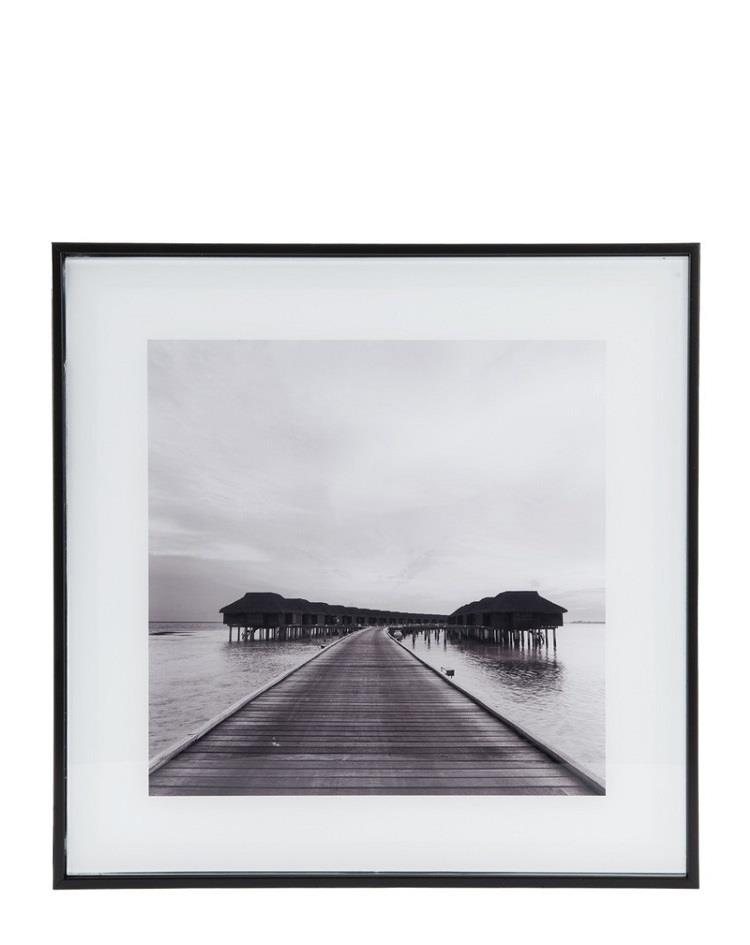 תמונה שחור לבן - צילום אומנותי - וילות על המים 30X30CM