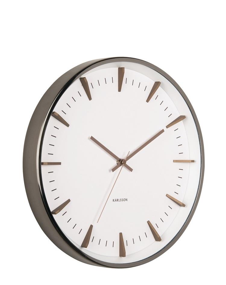 שעון קיר מעוצב - דגם BATONS אפור מטאלי 35 ס