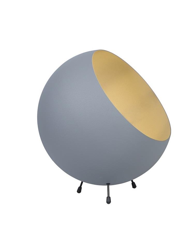 מנורת שולחן - כדור מתכת אפור