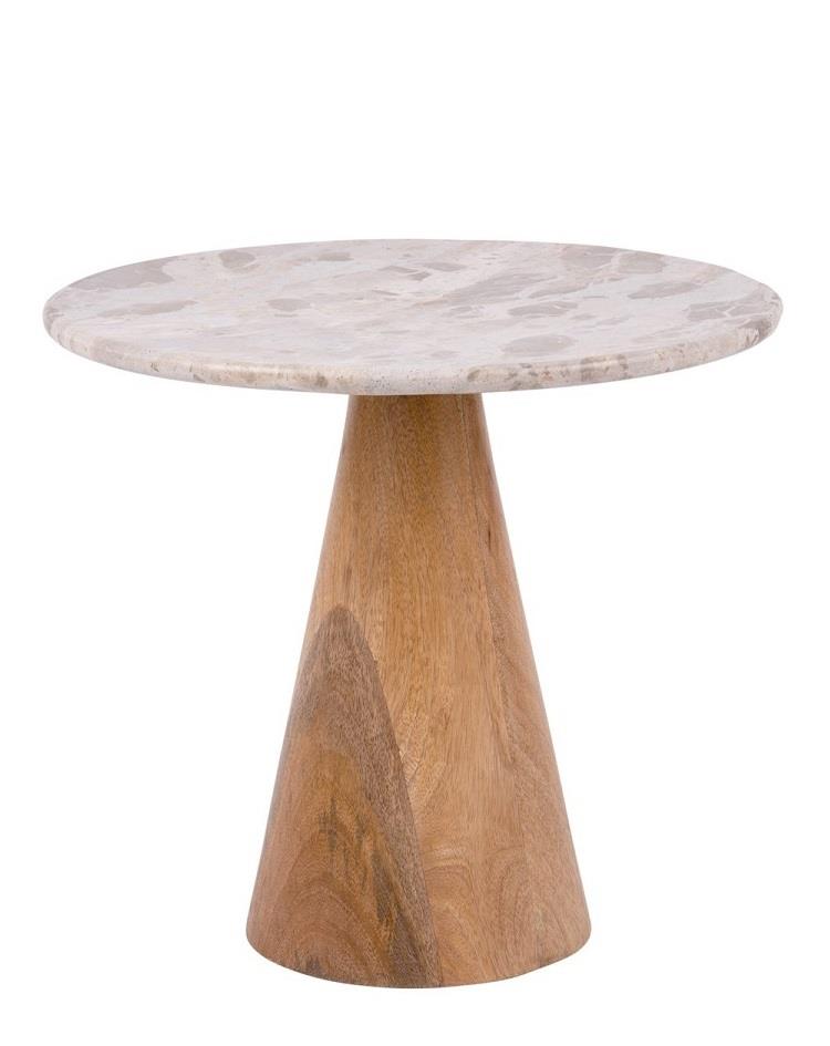 שולחן קפה - דגם FORCE - שיש עגול בצבעי חום