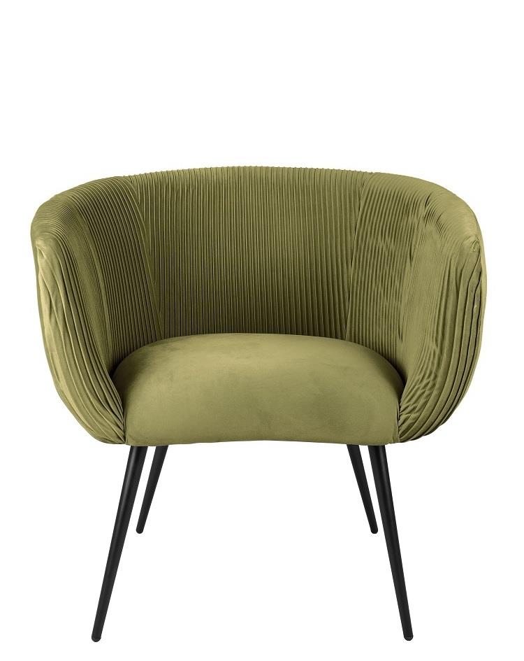 כיסא כורסא מעוצב - ריפוד קטיפה ירוק מוס